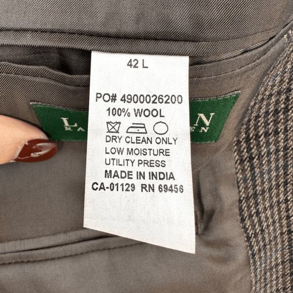 Lauren Ralph Lauren Mens Wool Sport Coat Blazer 42L Academia - Picture 10 of 10
